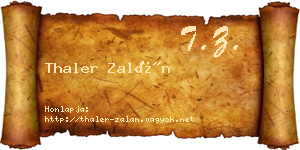 Thaler Zalán névjegykártya